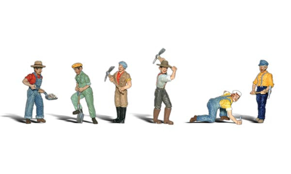 Woodland Scenics A1865 Track Workers HO scale figures, manufacturer product image