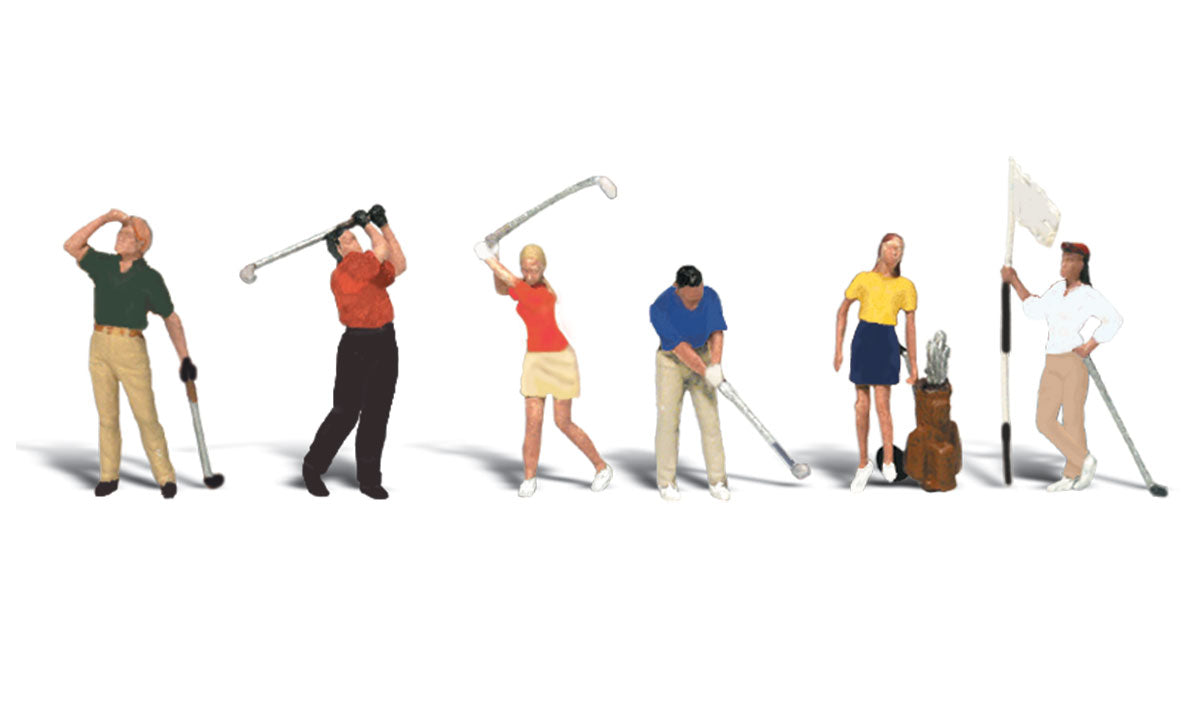 Woodland Scenics A1907 Golfers HO scale figures, manufacturer product image