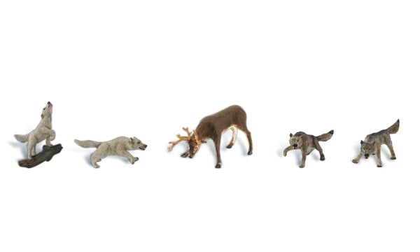 Woodland Scenics A1942 Wildlife Standoff HO scale figures, manufacturer product image