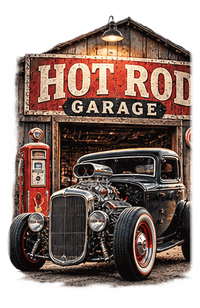 Hot Rod Garage Blown Coupe artwork close-up