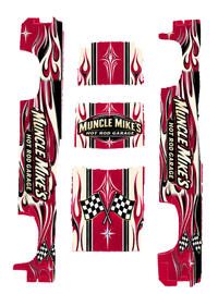 Actual five-piece Hot Rod Garage Pink decal artwork, same Silverado template