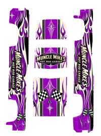 Actual five-piece Hot Rod Garage Purple decal artwork, same Silverado template