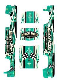 Actual five-piece Hot Rod Garage Teal decal artwork, same Silverado template