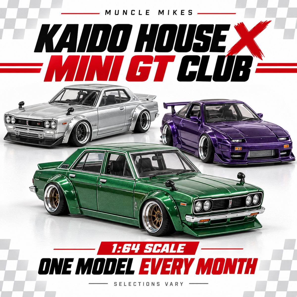 Kaido House x MINI GT subscription club — representative selections