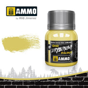 AMMO A.MIG-0617 Medium German Yellow DIO Drybrush paint jar and manufacturer color sample