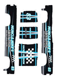 Muncle Mike's Speed Shop #83 Cyan color five-piece printable decal artwork