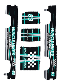 Muncle Mike's Speed Shop #83 Teal color five-piece printable decal artwork