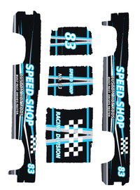 Unbranded Speed Shop #83 Cyan color five-piece printable decal artwork