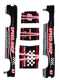 Unbranded Speed Shop #83 Red color five-piece printable decal artwork