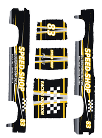 Unbranded Speed Shop #83 Yellow color five-piece printable decal artwork