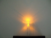 Miniatronics 12-823-05 amber 2 mm tower LED illuminated, representative unit from the five-piece pack.