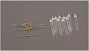 Miniatronics 12-826-10 Yeloglo white 2 mm tower LEDs, ten LEDs with resistors.