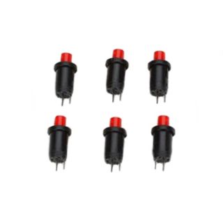 Miniatronics 33-018-06 latching miniature push-button switches, six pieces.