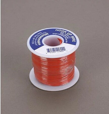 Miniatronics 48-184-01 orange 18-gauge wire, 100-foot spool.
