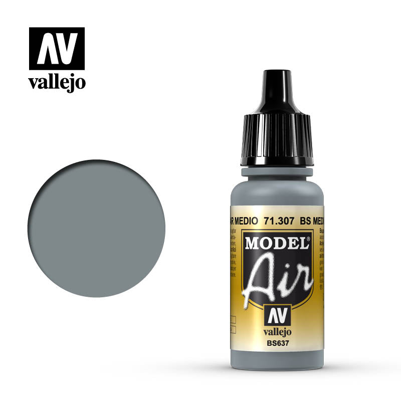 Vallejo Model Air BS Medium Sea Grey Model Air 17ml Bottle — exact product reference