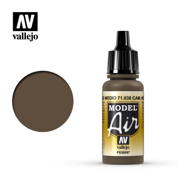 Vallejo Model Air Camouflage Medium Brown Model Air 17ml Bottle — exact product reference