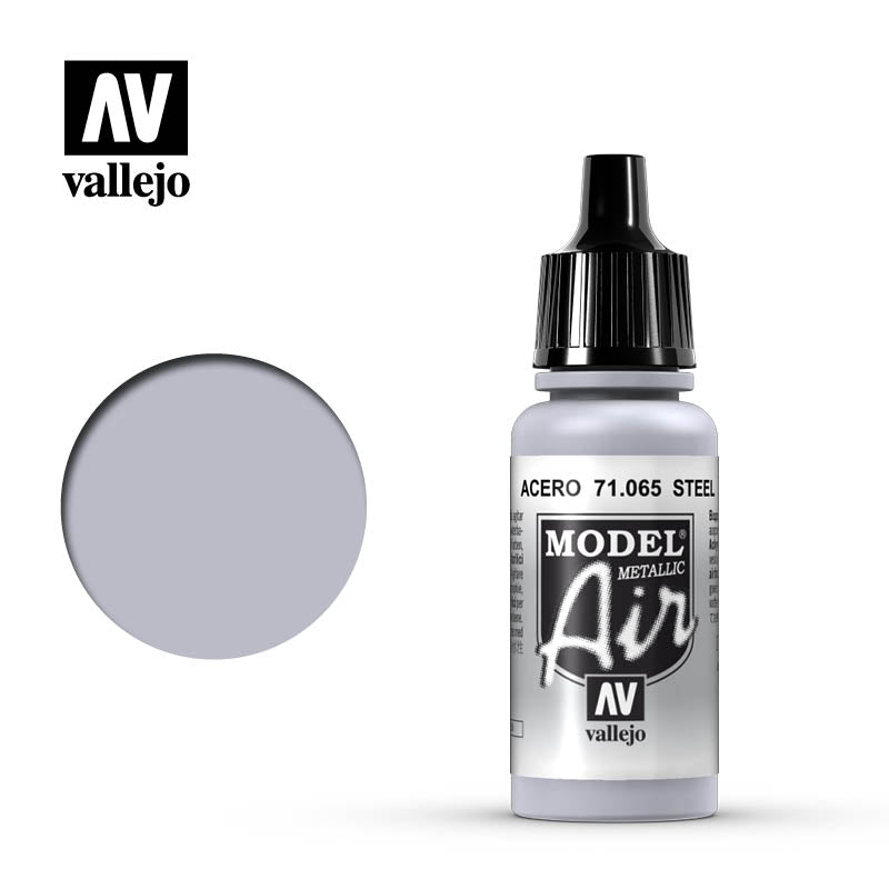 Vallejo Model Air Metallic Steel Model Air 17ml Bottle — exact product reference