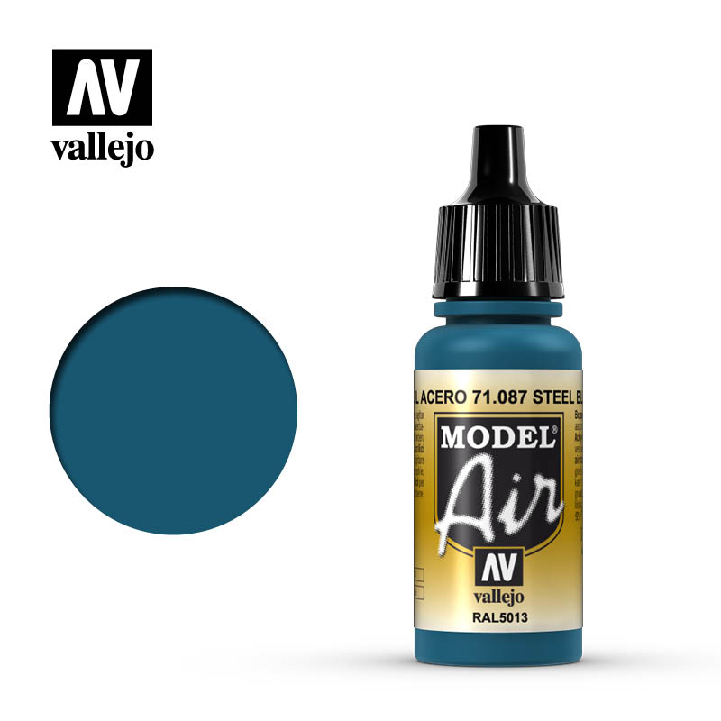 Vallejo Model Air Steel Blue Model Air 17ml Bottle — exact product reference