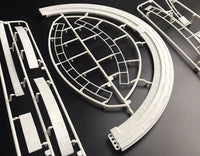 Moebius Space Station V unassembled ring and framework parts on their plastic sprues