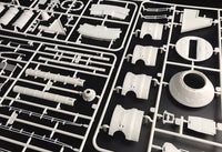 Moebius 2001-6 kit sprues with central hub, spoke and detail components