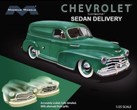 Moebius 2303 1946–1948 Chevrolet Fleetmaster Sedan Delivery 1/25 model kit box artwork