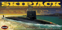 Moebius USS Skipjack model kit package artwork showing 1/72 scale and forty-inch model length
