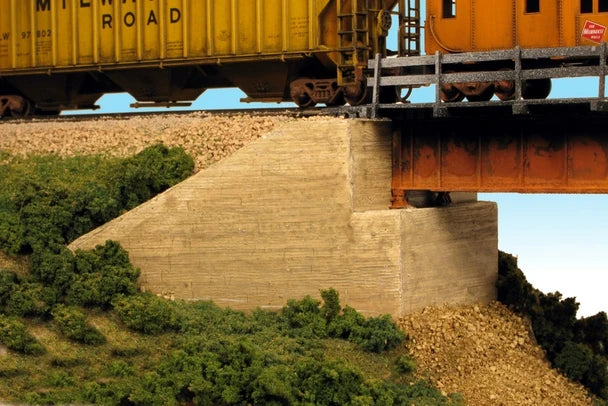 Monroe Models 556 HO board-formed concrete bridge abutment