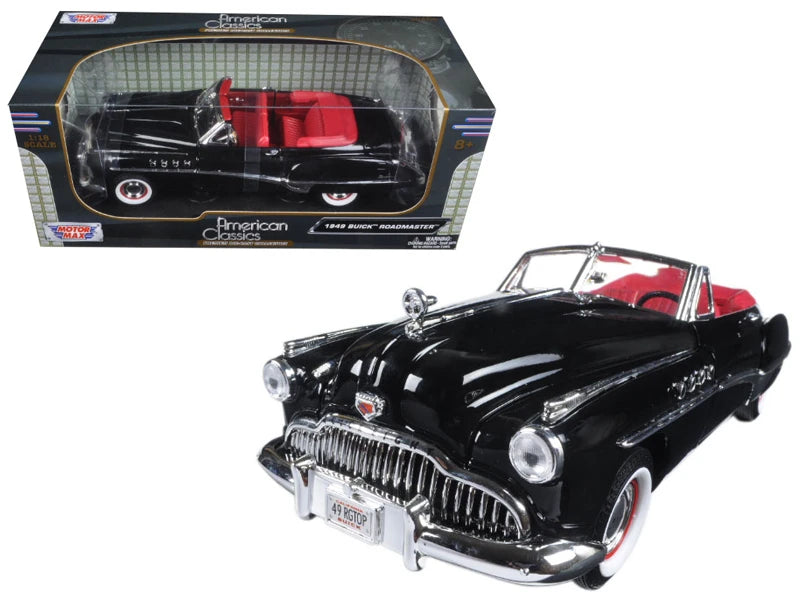 Motormax 1949 Buick Roadmaster black with red interior 1:18 diecast model