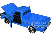 Motormax 1972 Ford F-100 pickup blue 1:24 diecast model alternate view