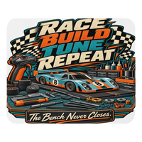 Race Build Tune Repeat Mouse Pad product mockup