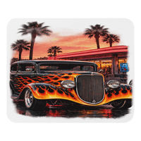 Neon Diner Flame Coupe Mouse Pad product mockup