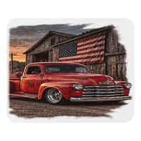 Barn Flag Red Hot Rod Pickup Mouse Pad product mockup