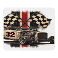 Number 32 Checkered Roadster Mouse Pad product mockup
