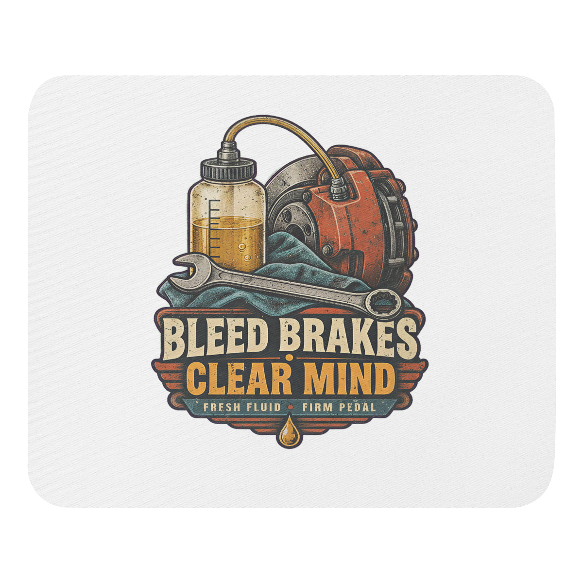 Bleed Brakes Clear Mind Mouse Pad product mockup