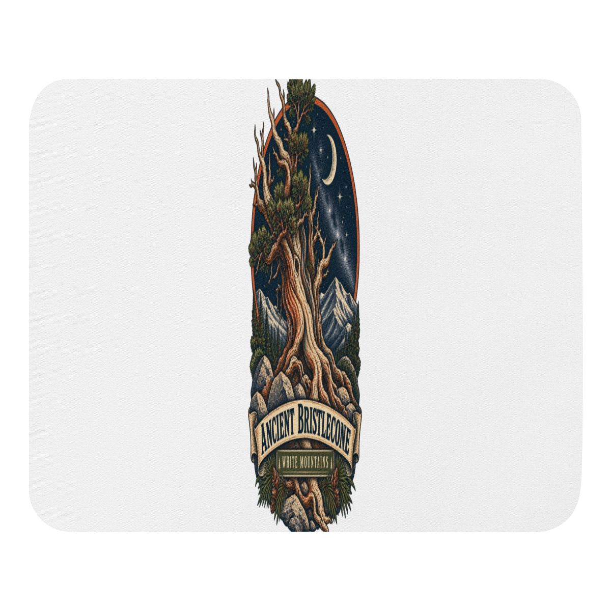 Ancient Bristlecone Pine Enamel Camping Mug – California Gift Mouse Pad product mockup