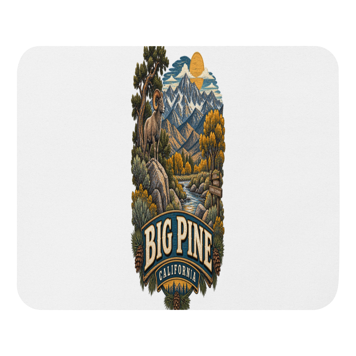 Big Pine California Enamel Mouse Pad product mockup
