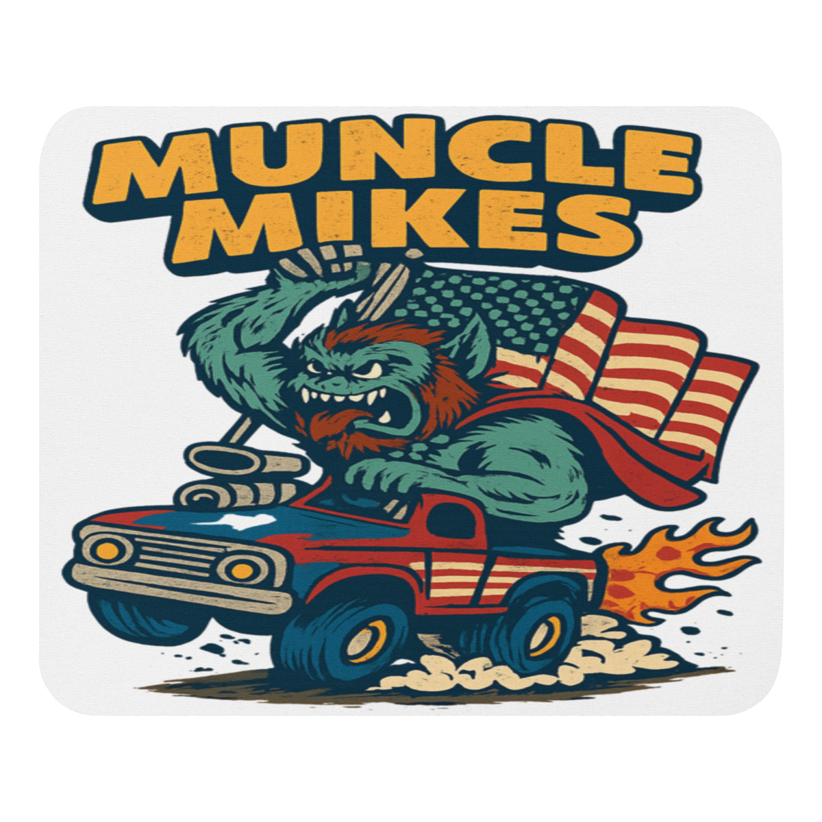 Muncle Mikes Hot Rod and Rat Rod Shirt Mayhem! Monster Rods! (018) Mouse Pad product mockup