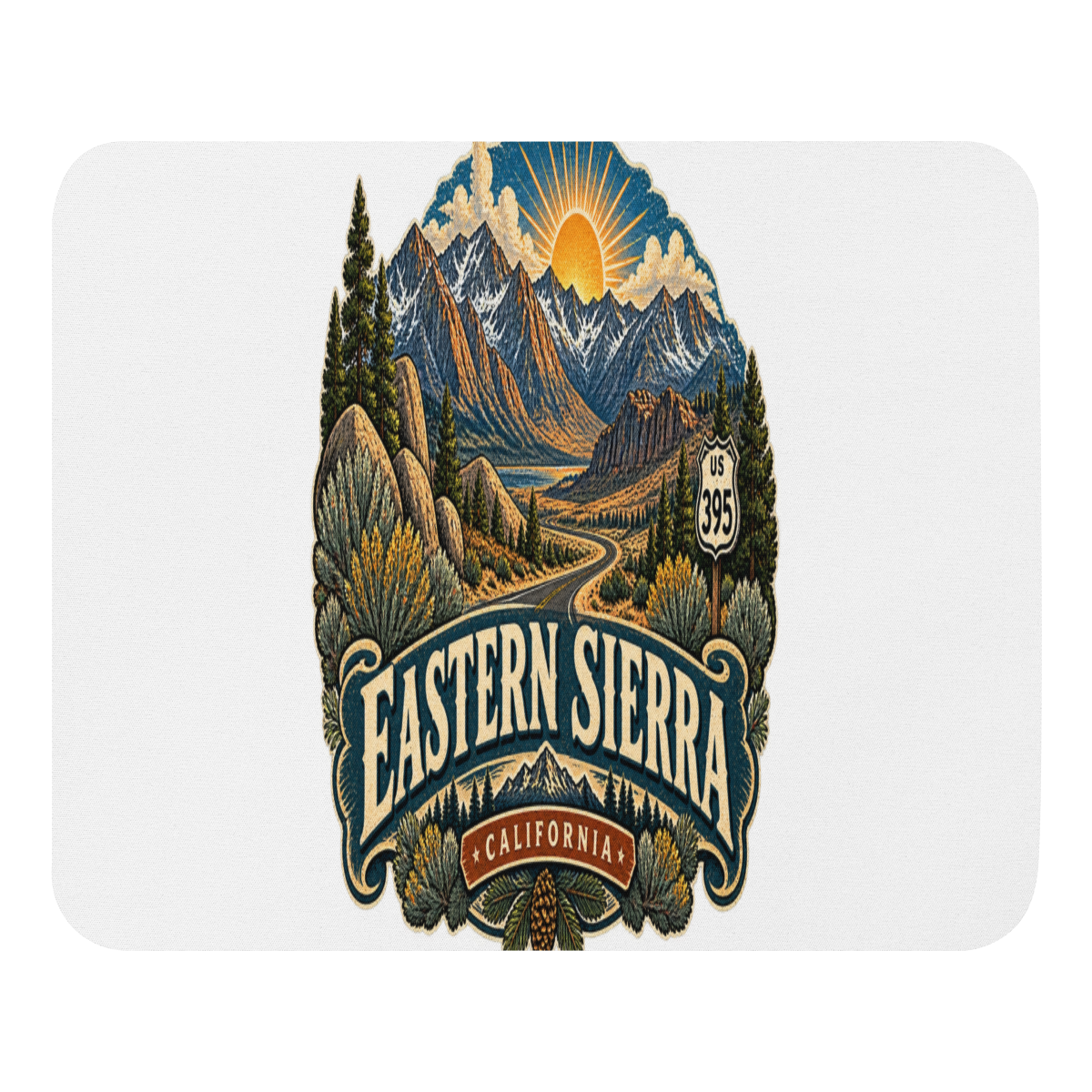 Eastern Sierra Scenic Enamel Mouse Pad product mockup