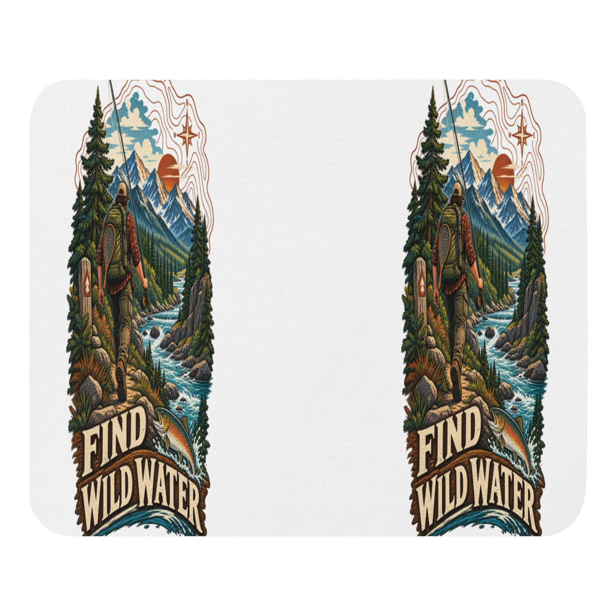 Find Wild Water Fishing Mouse Pad product mockup