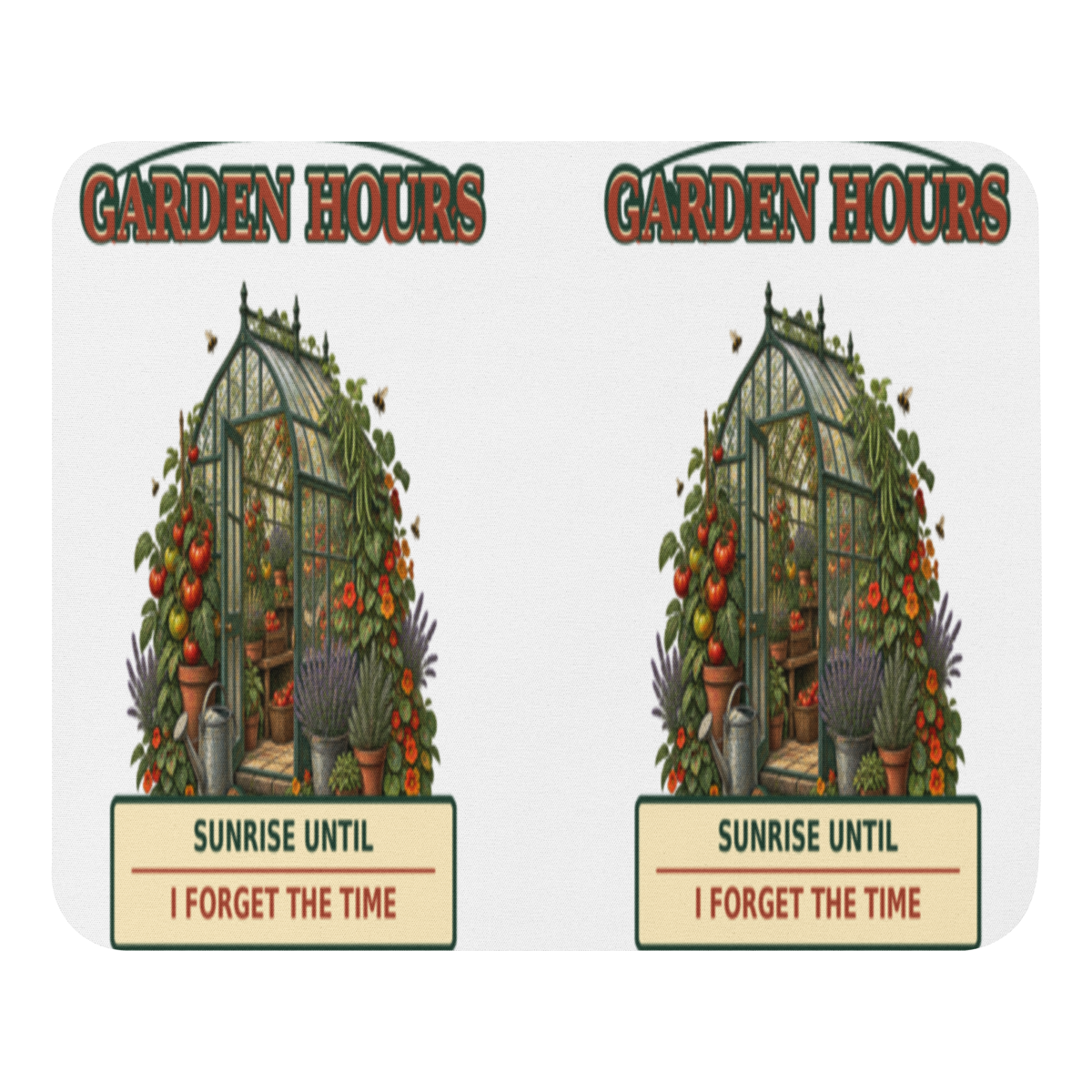 Garden Hours Greenhouse Mouse Pad product mockup