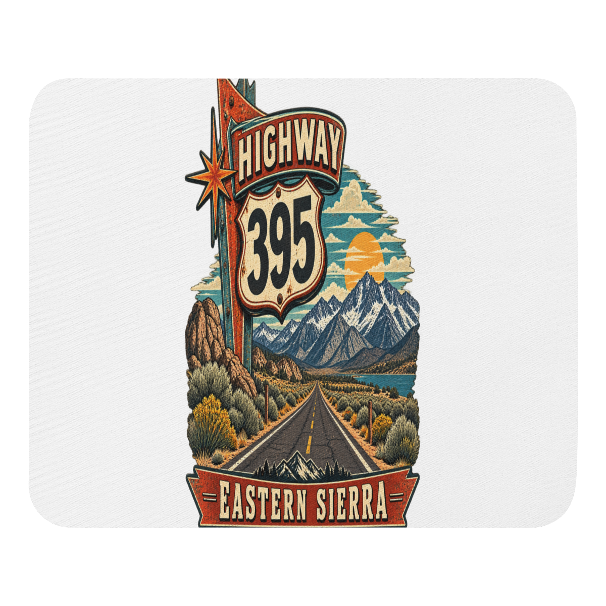Highway 395 Eastern Sierra Mouse Pad product mockup