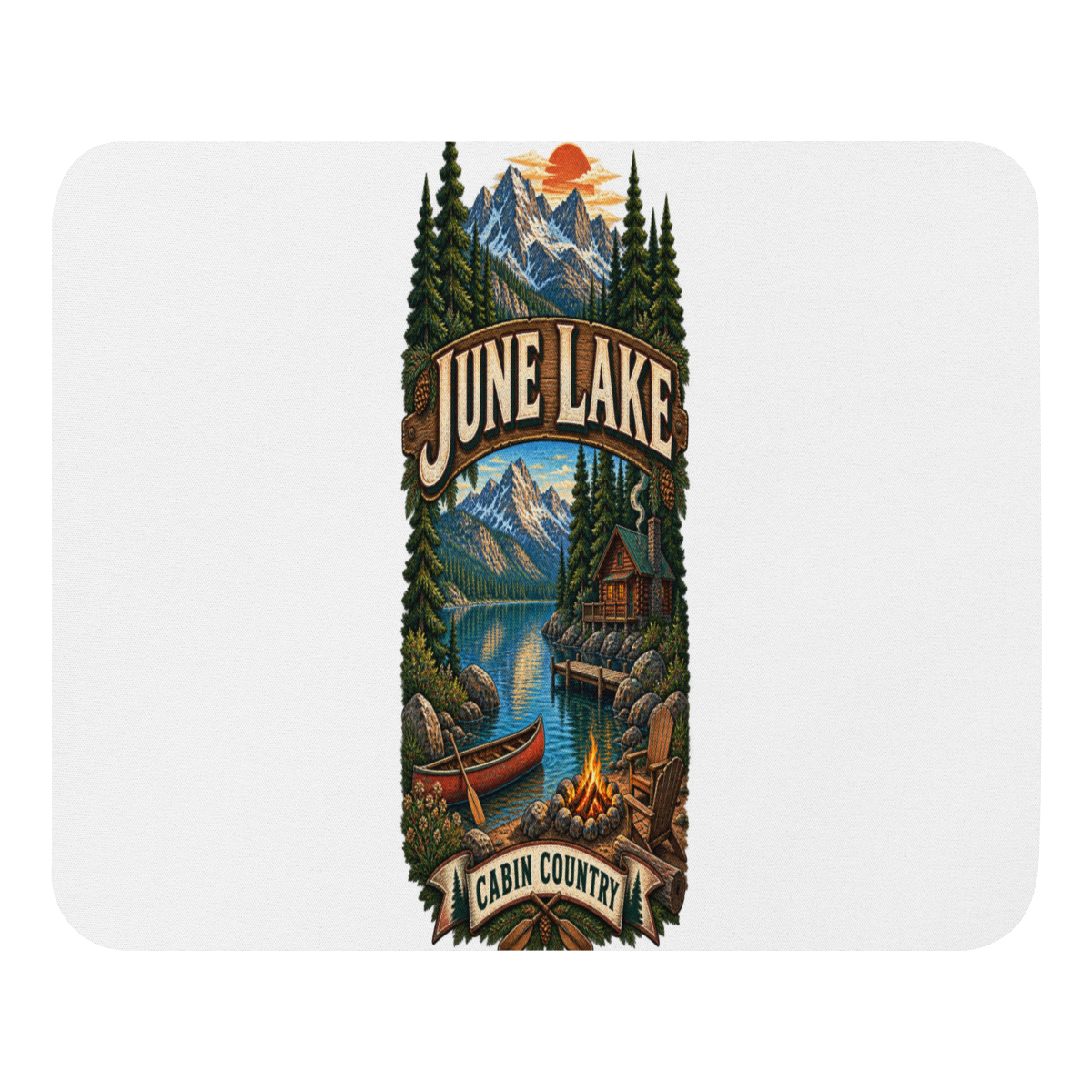 June Lake Cabin Mouse Pad product mockup