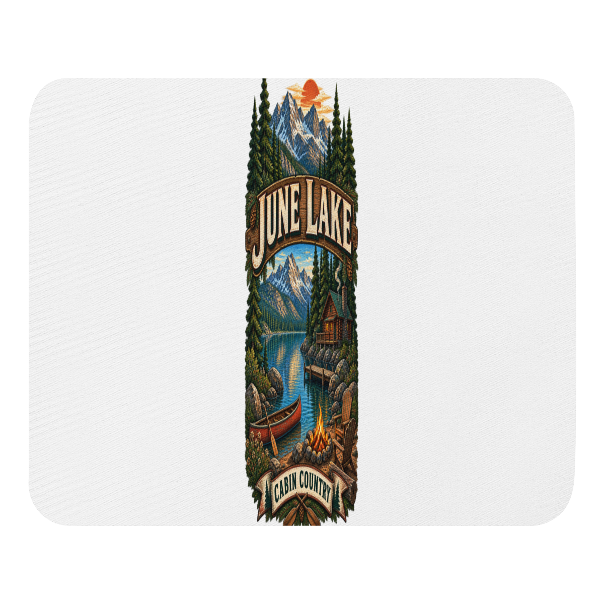 June Lake Cabin – Eastern Sierra Gift Mouse Pad — front view