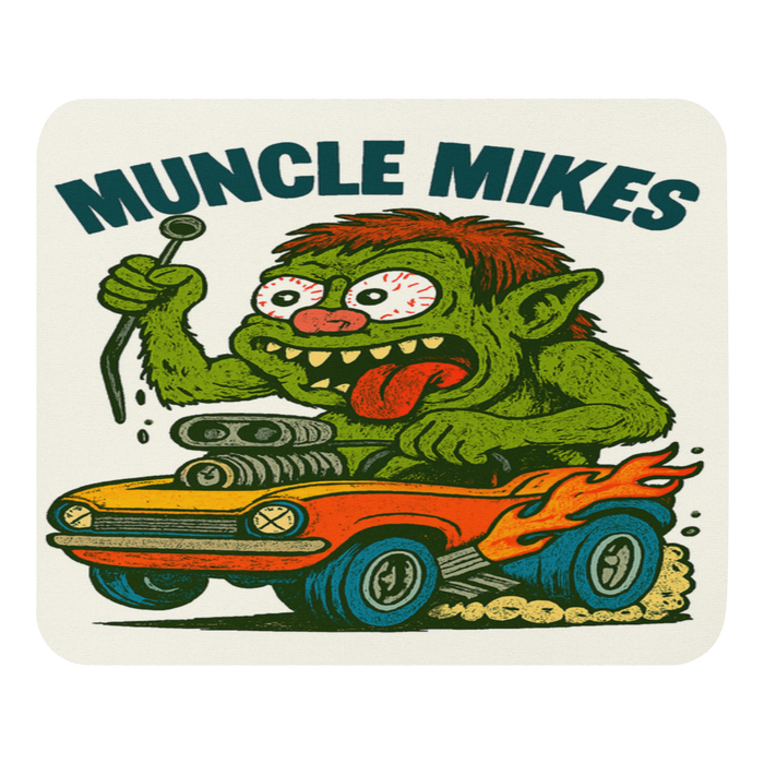 Monster Mugs 006 Hot Rod Coffee Mug — Muncle Mikes Mouse Pad product mockup