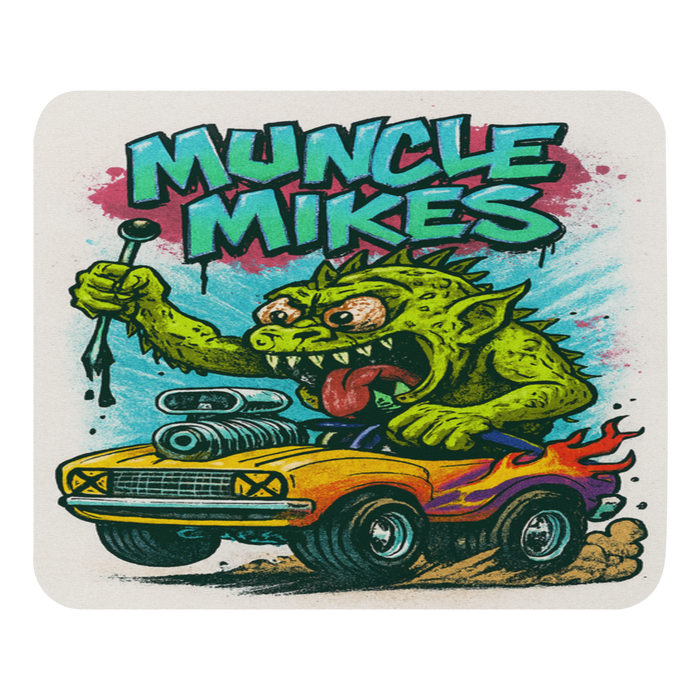 Monster Mugs 007 Hot Rod Coffee Mug — Muncle Mikes Mouse Pad product mockup