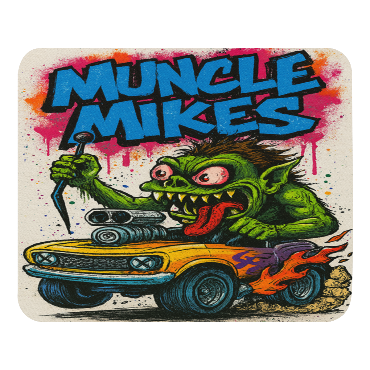 Monster Mugs 008 Hot Rod Coffee Mug — Muncle Mikes Mouse Pad product mockup