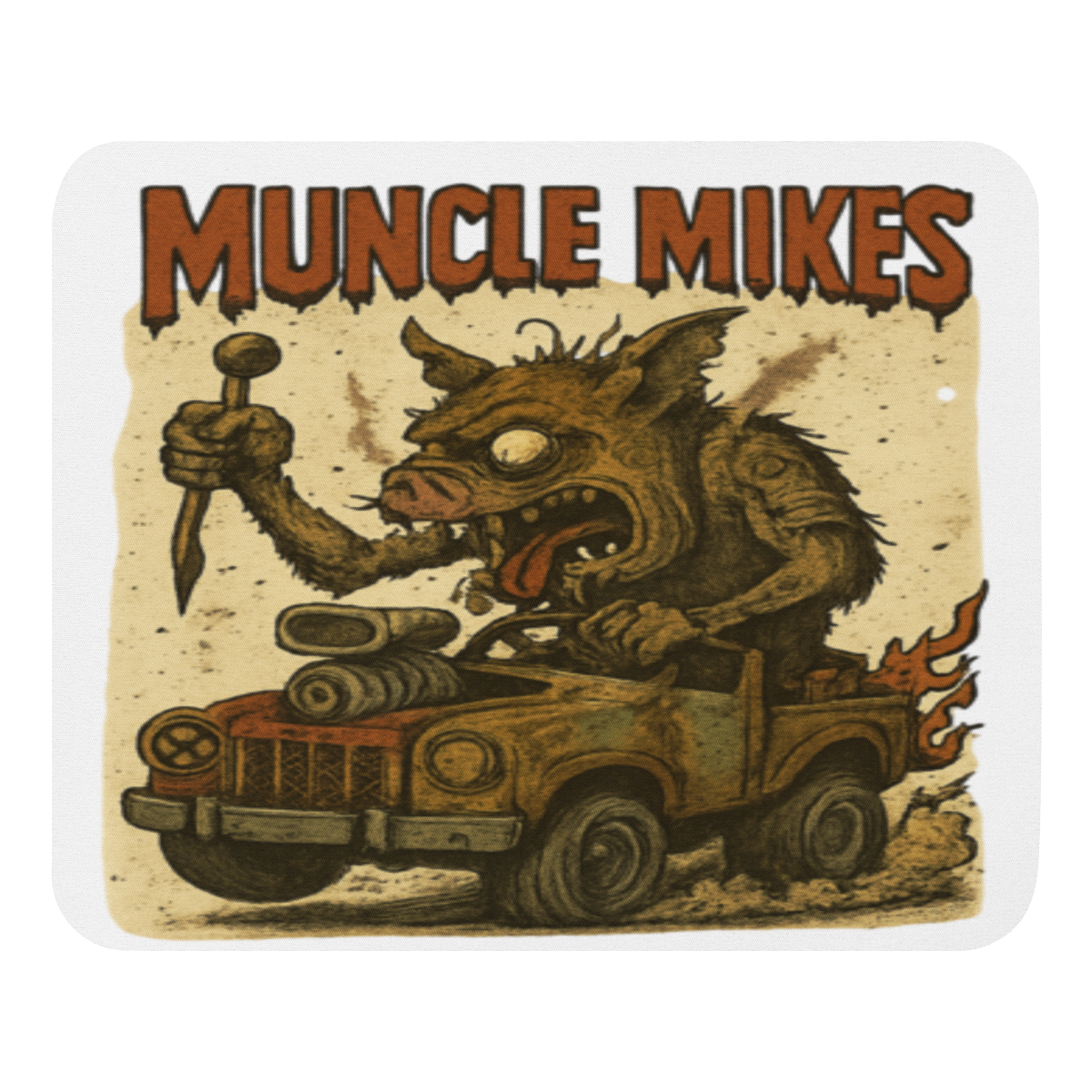 Muncle Mikes Hot Rod and Rat Rod Shirt Mayhem! Monster Rods! (008) Mouse Pad product mockup