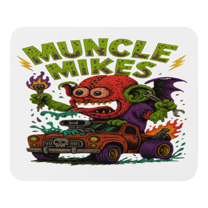 Muncle Mikes Hot Rod and Rat Rod Shirt Mayhem! Monster Rods! (031) Mouse Pad product mockup