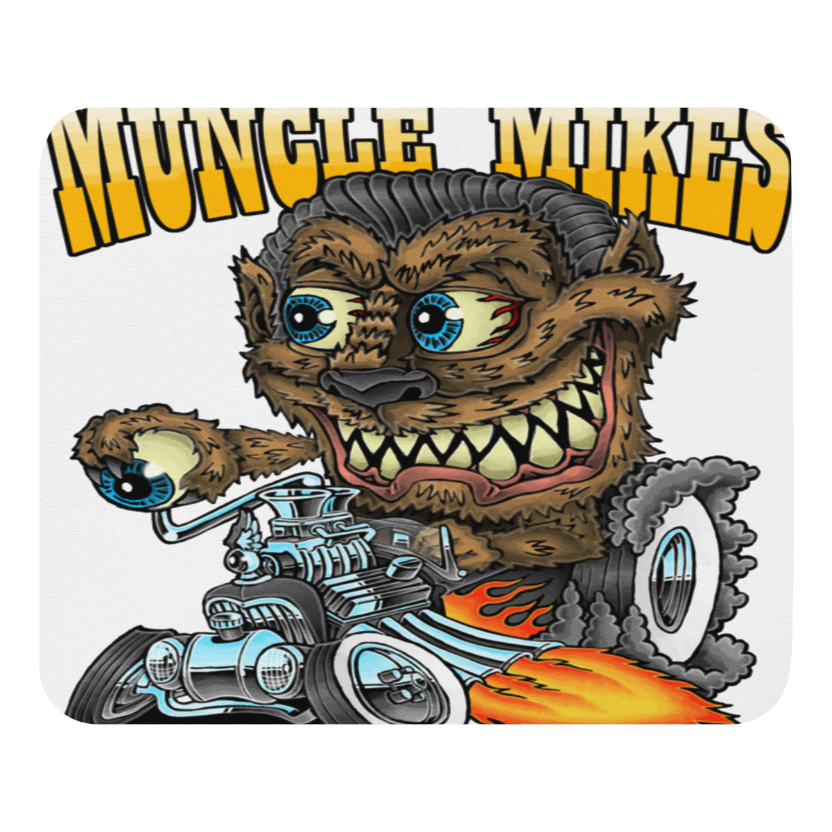 Muncle Mikes Hot Rod Monster Mouse Pad — front view