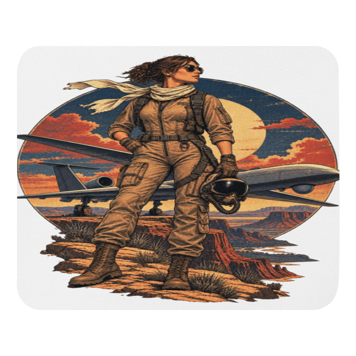 Vintage Aviation Pin-Up Edition 40 Mouse Pad — front view